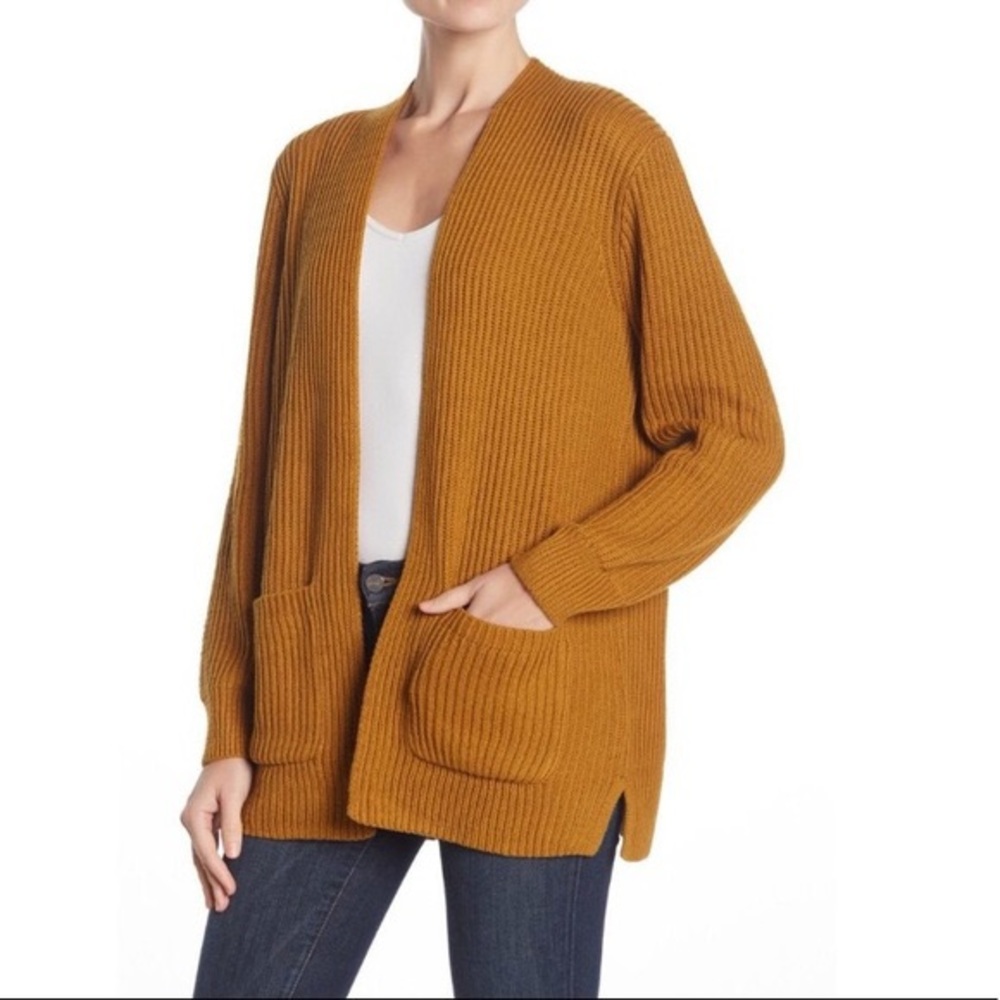 Madewell Nolan Ribbed Open Front Cardigan Sweater